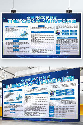 2021全国科技工作者宣传展板