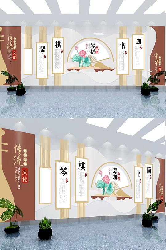 书画中式文化墙图片-书画中式文化墙设计素材-书画中式文化墙模板下载