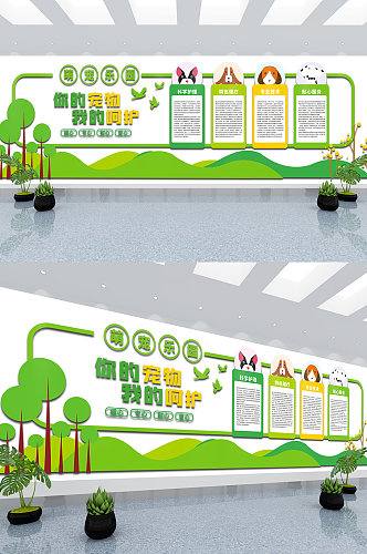 宠物护理保养宠物医院文化墙