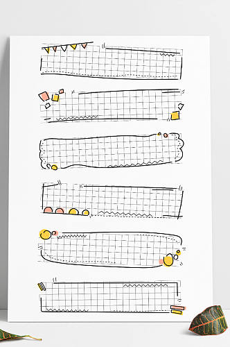 手绘卡通装饰边框标题框文本框矢量小元素