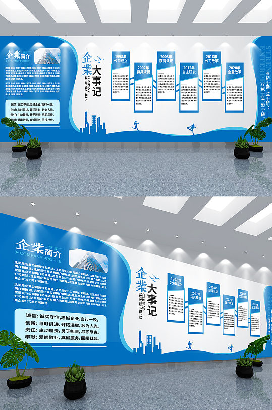 大气创意企业历程公司发展宣传文化墙