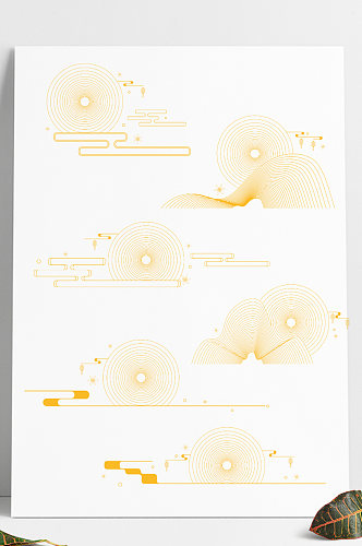 中秋传统节日装饰中式中国风矢量元素
