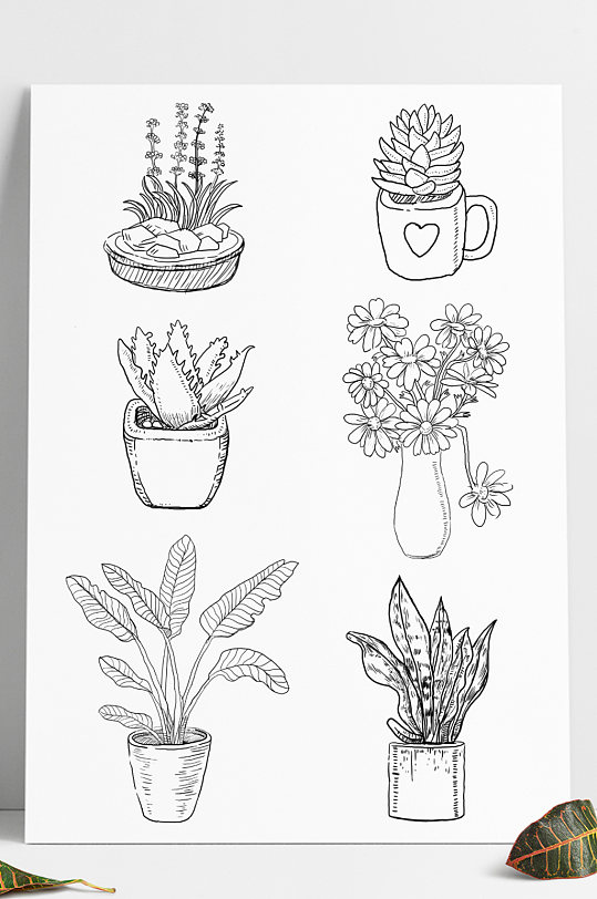 手绘盆栽盆景植物花朵绿植免扣元素立即下载手绘小清晰简约草丛盆景