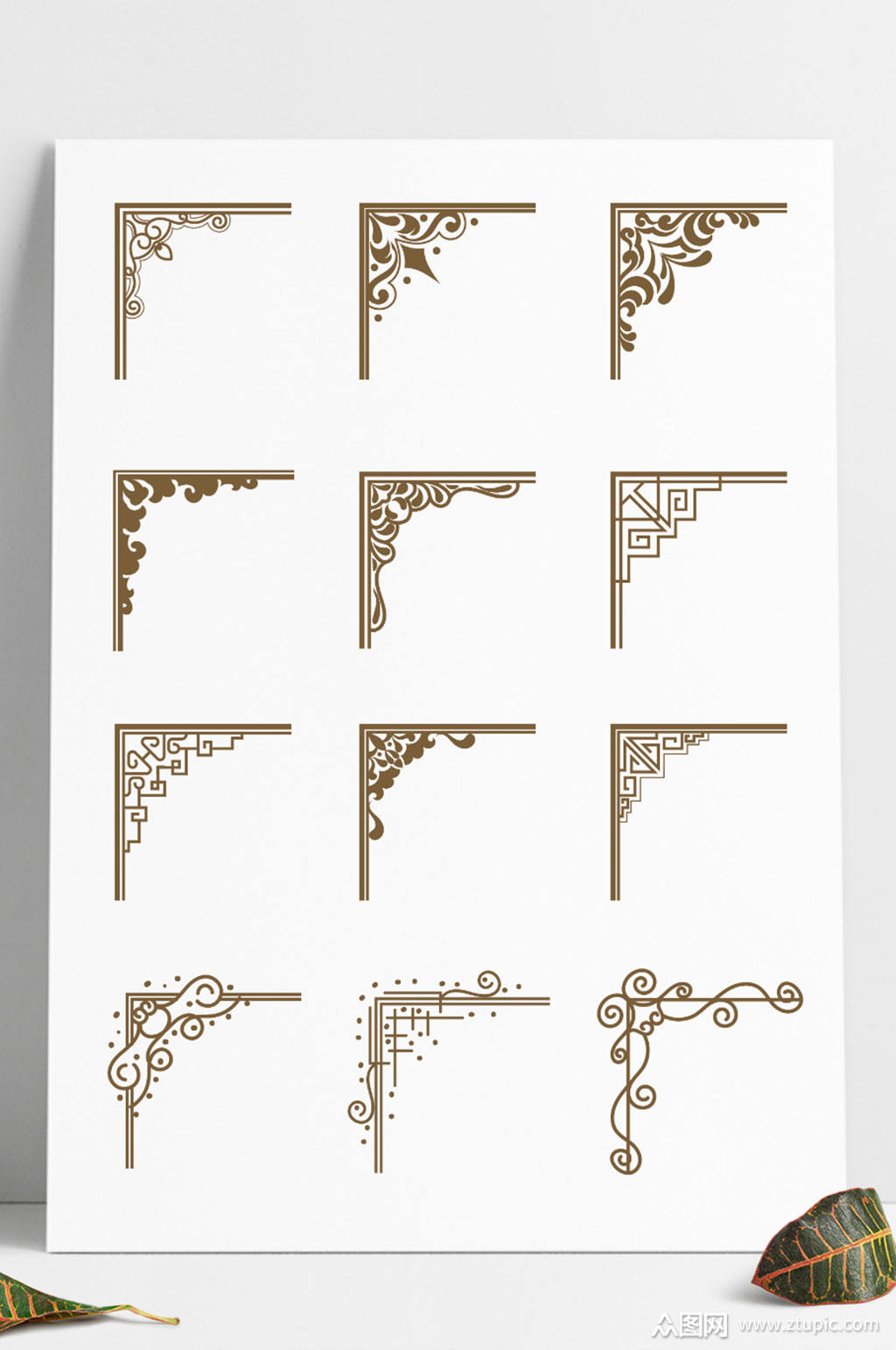 中式欧式古典花纹花边窗框雕刻边框边角