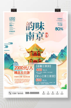 国潮风南京城市旅游宣传海报