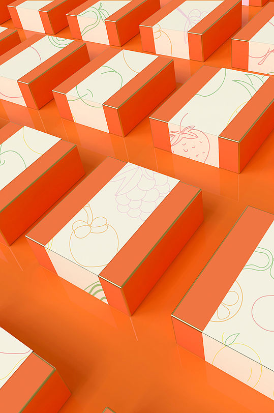 黄色盒子多个排版包装样机设计