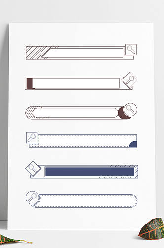 手绘线条边框搜索框网络内容搜索图标标题框