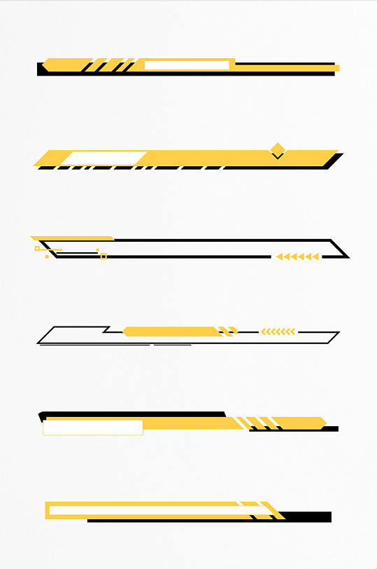 页码设计商务风边框线条页眉页脚矢量素材