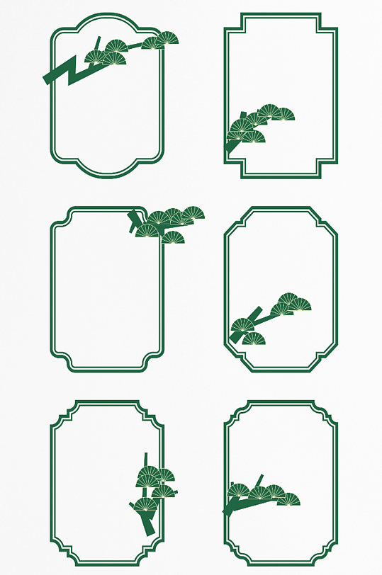 中国风边框中式松枝松树装饰标题框文本框