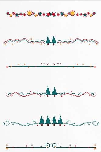 圣诞节分割线趣味卡通手绘线条节日装饰元素