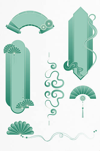 中国风元素新中式云纹花纹装饰边框
