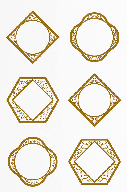 中式边框中国风古典花纹纹理装饰标题框