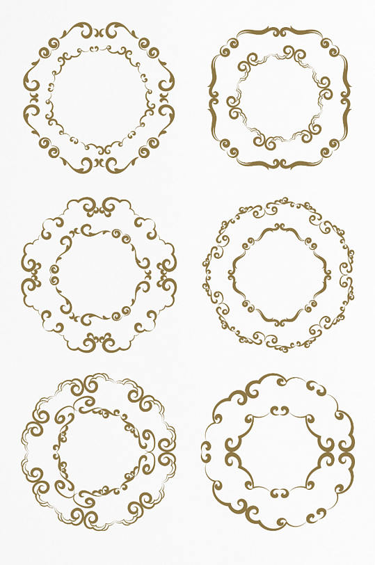 手绘云纹祥云古典花纹装饰边框中国风标题框