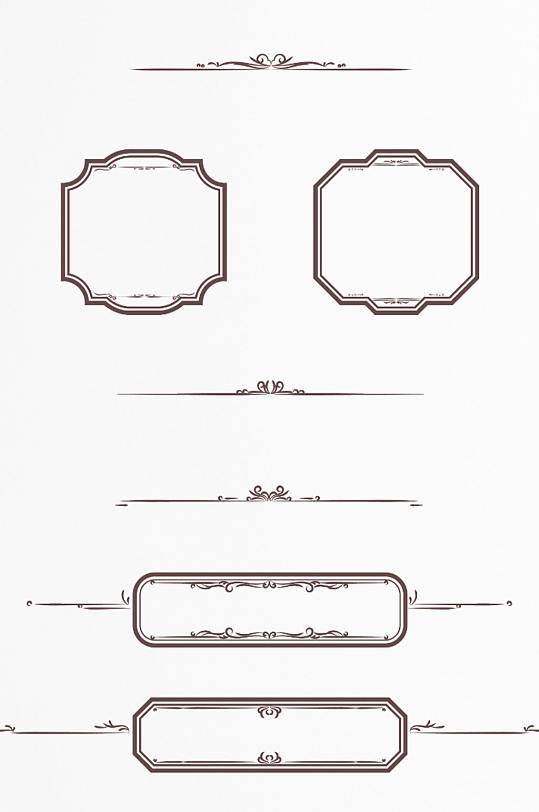 欧式古典花纹装饰边框欧风复古纹理标题框