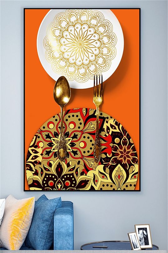 盘子勺子叉子装饰画