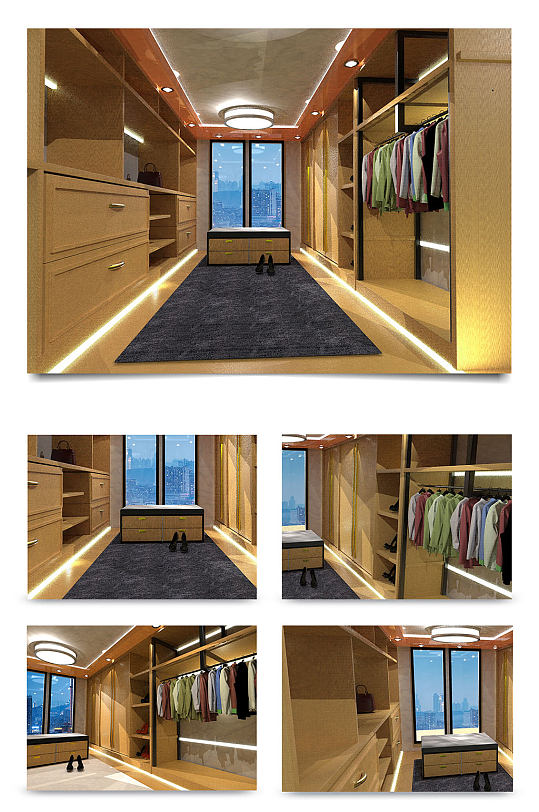 金色家具走廊衣柜