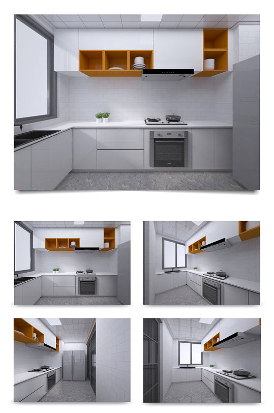白色简约现代厨房设计