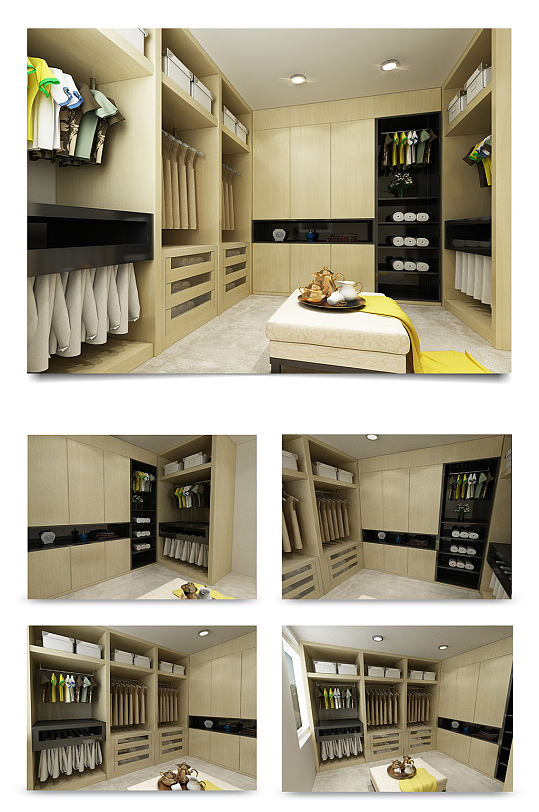 简约衣帽间装修设计-众图网