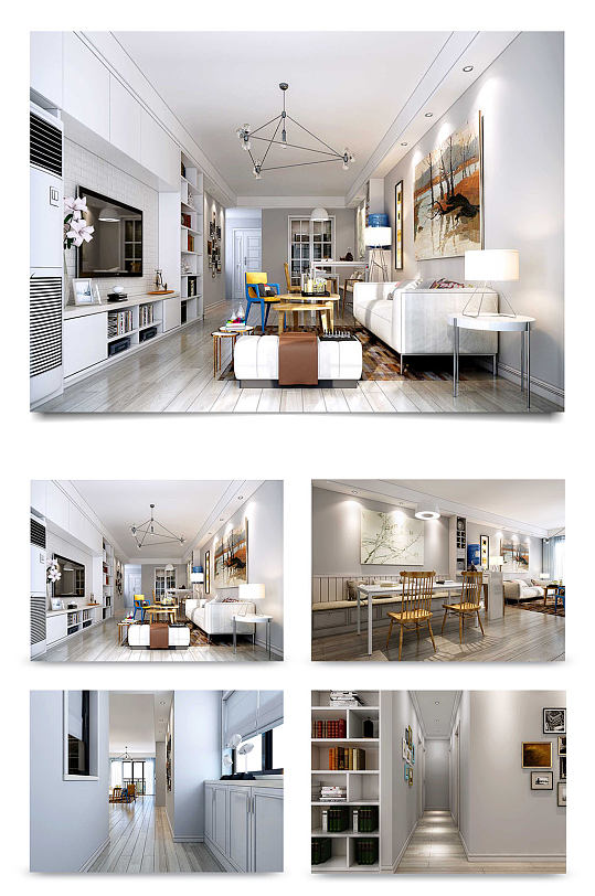 现代简约客厅装修设计-众图网