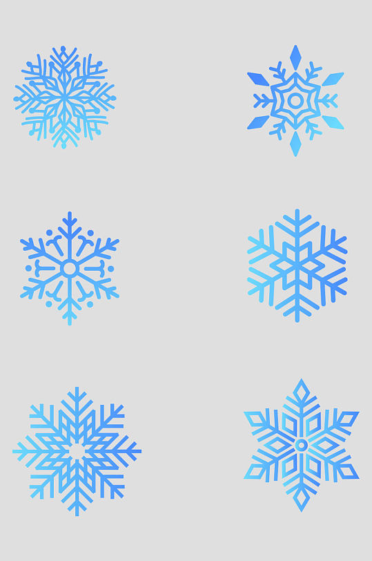 冬天蓝色雪花形状素材