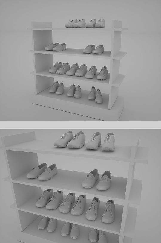 鞋运动鞋皮鞋C4D模型白模-众图网