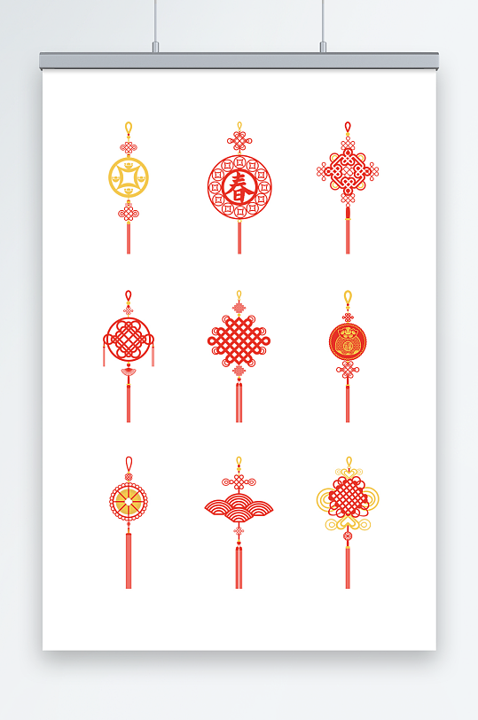 吉祥寓意ai中国结矢量图形插画元素