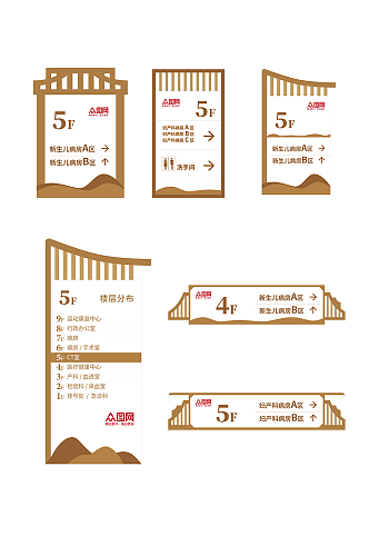 中国风医院楼层索引导视牌