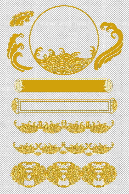 云纹传统纹样矢量图边框-众图网