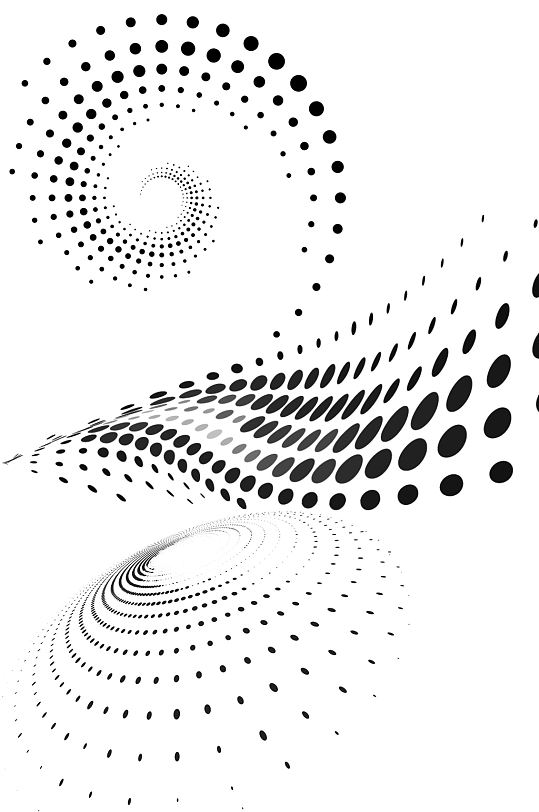 波点科技底纹元素曲线条圆点放射扩散螺旋