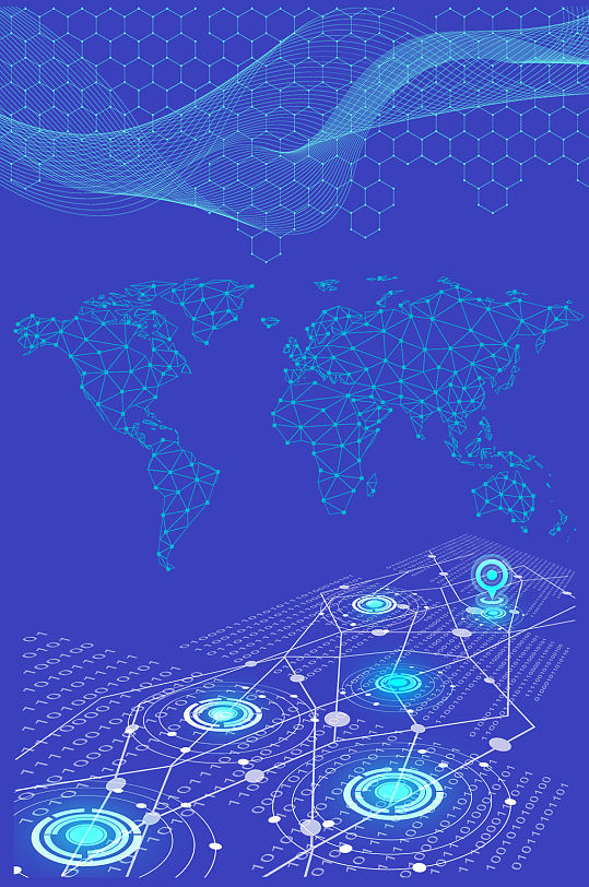 科技底纹网格地图光点坐标流动线条