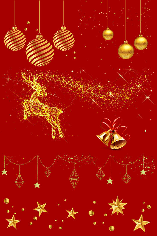圣诞装饰吊坠立体星星雪花小鹿铃铛双旦元素