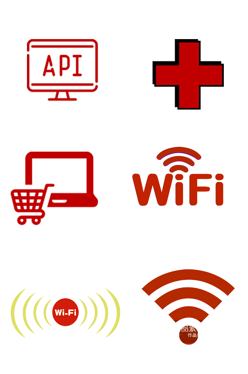 信号图标购物车WiFi电脑API图标素材素材