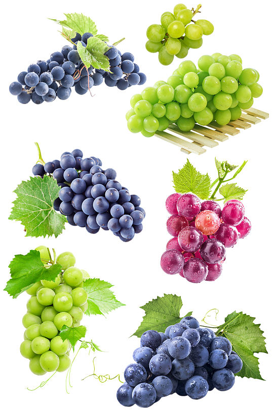 高清葡萄青提红提水果紫葡萄素材元素