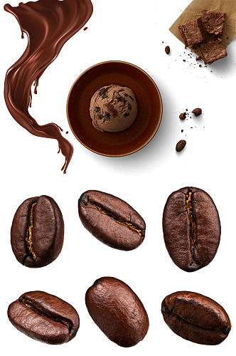 巧克力豆丝滑巧克力甜点免抠素材