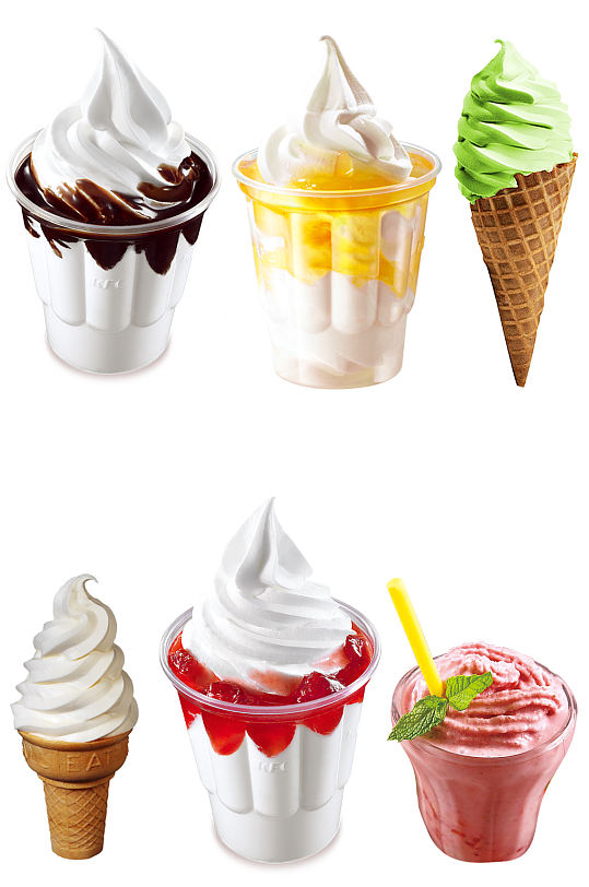 冰淇淋甜筒抹茶口味免扣素材