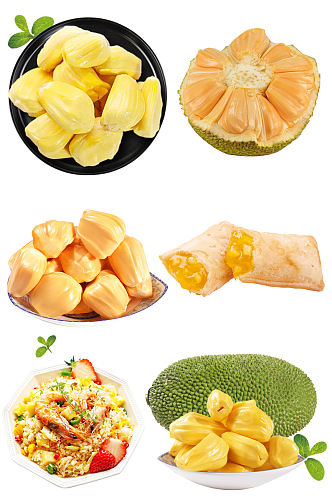 菠萝蜜水果菠萝海鲜炒饭菠萝包口袋素材