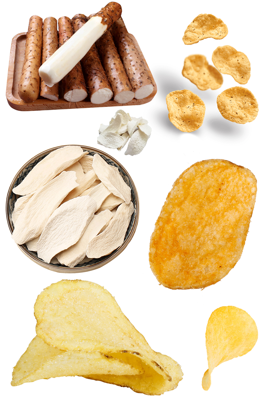 薯片山药干新鲜山药食材免抠素材素材