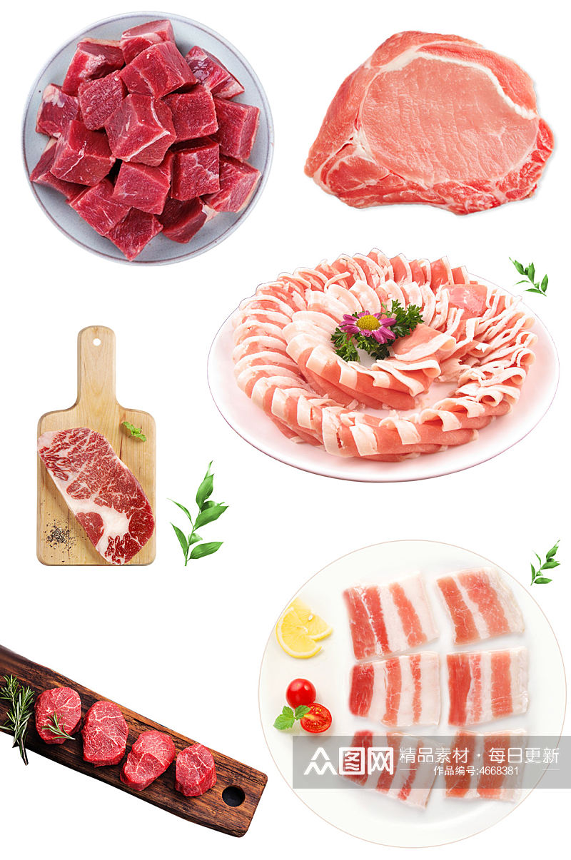 肉片肉块免抠素材元素素材
