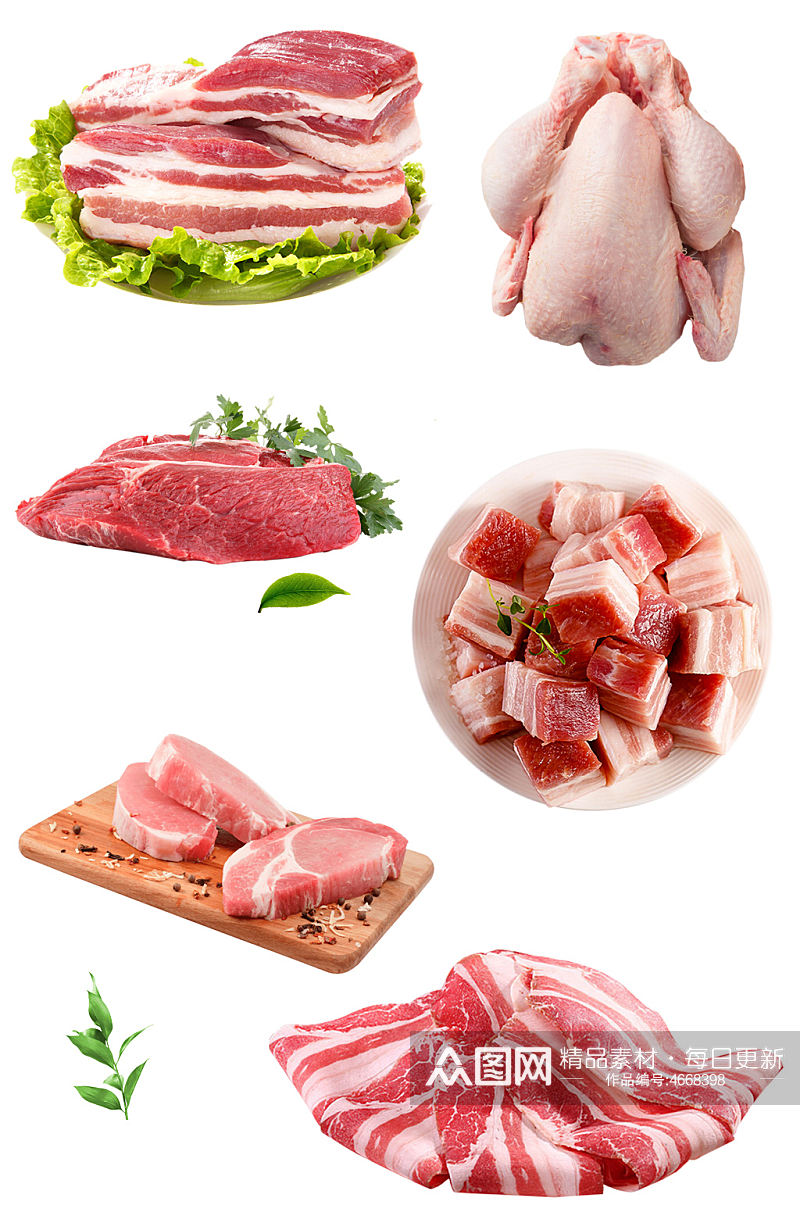 肉片肉块鸡肉免抠素材元素素材