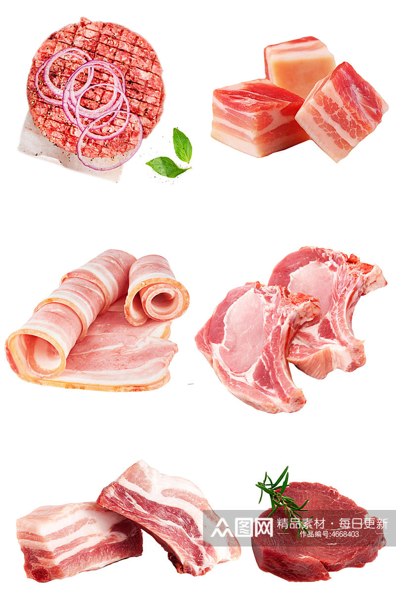 生鲜肉片肉块免抠素材元素素材
