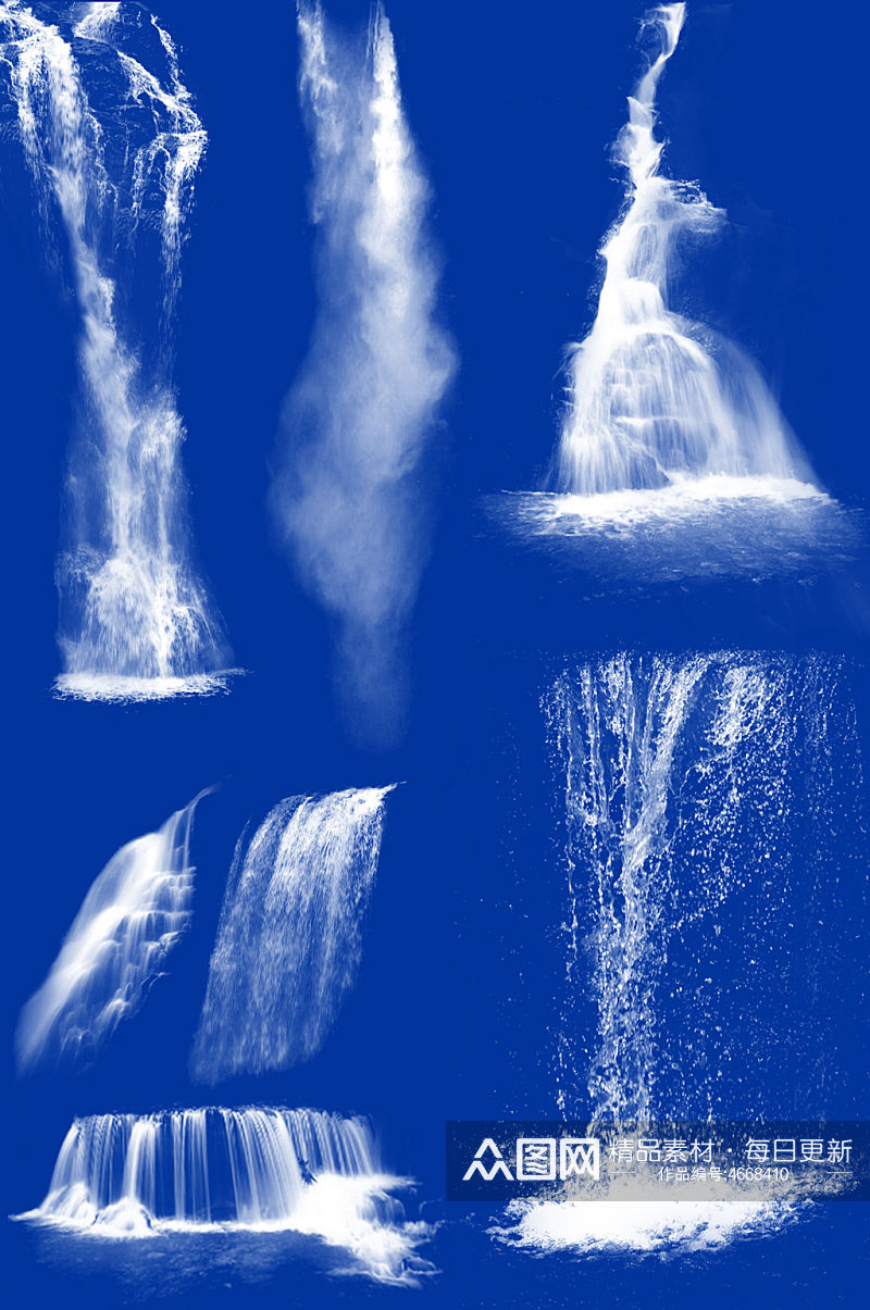 瀑布高山流水免抠素材元素素材