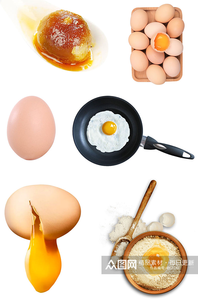 鸡蛋生鲜平底锅煎蛋免抠素材元素素材