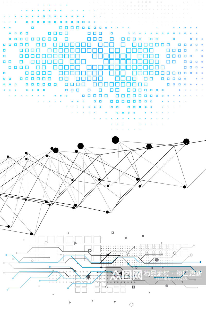 商务科技底纹点线条波点免抠素材元素素材