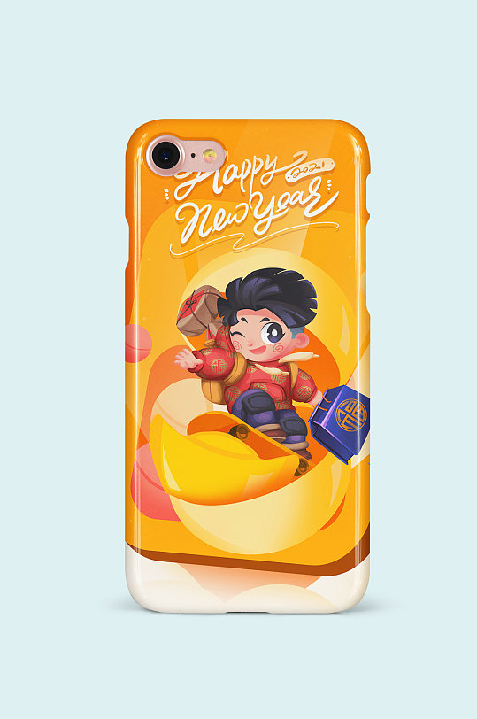 金蛋福娃黄色卡通手机壳-众图网