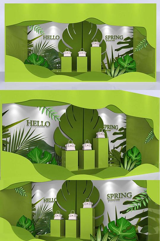 商品展示促销橱窗美陈春季商业美陈DP点-众图网