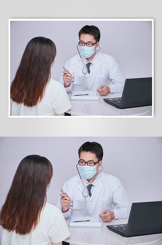 医生问诊面诊医务人员人物摄影图片