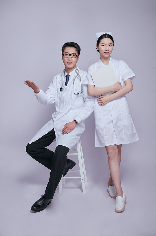 医生护士组合医务人员人物摄影图片