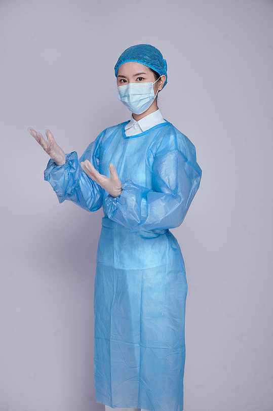 防护服医务人员人物摄影图片七步洗手法