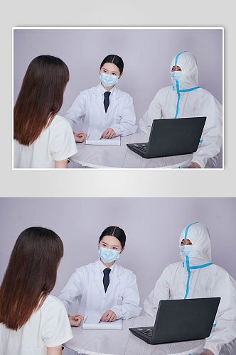 医疗医生医务人员人物把脉面诊摄影图片