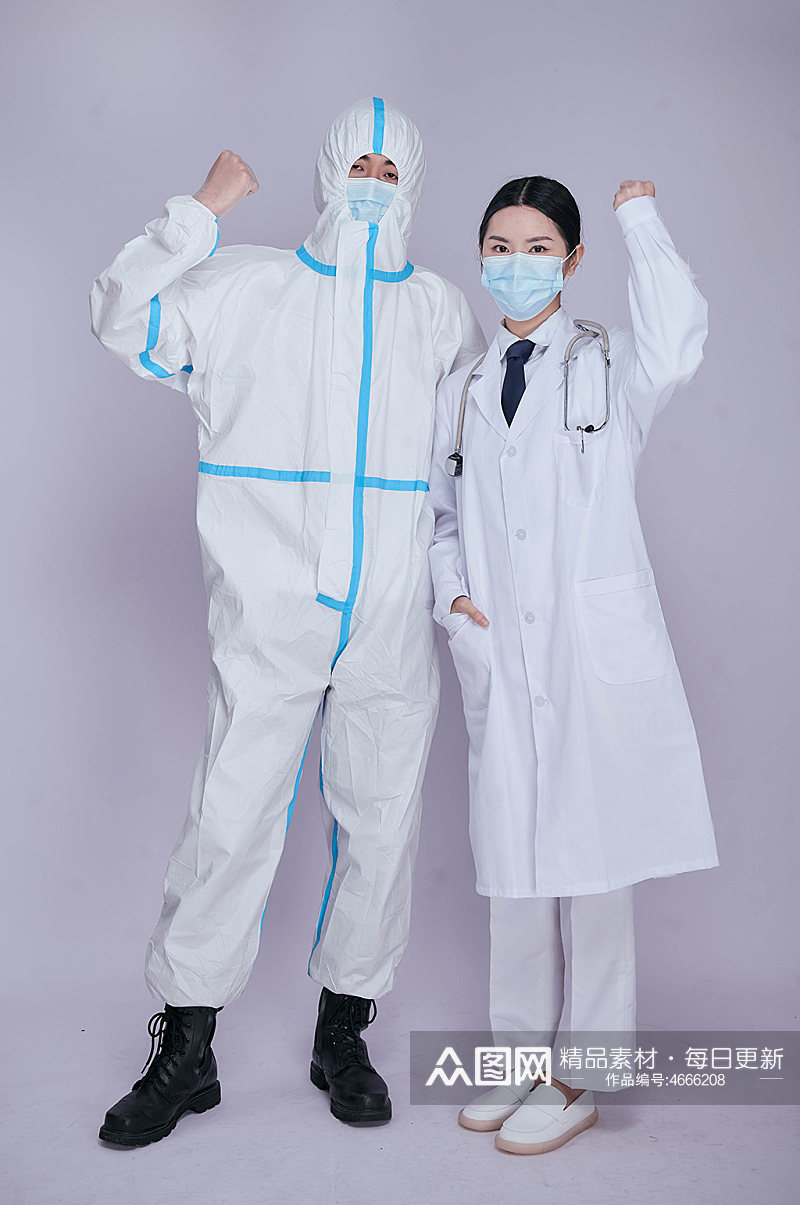 医生护士医务人员人物摄影加油打气图片素材